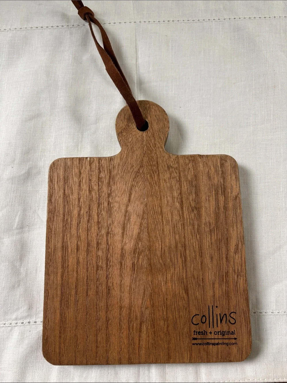 Wooden Hanging Serving Board with Brown and Black Tile Pattern